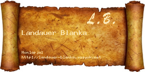 Landauer Blanka névjegykártya