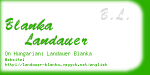 blanka landauer business card